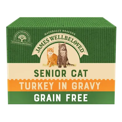 James Wellbeloved Senior Cat Hypoallergenic Pouches - Turkey in Gravy - 12 x 85g