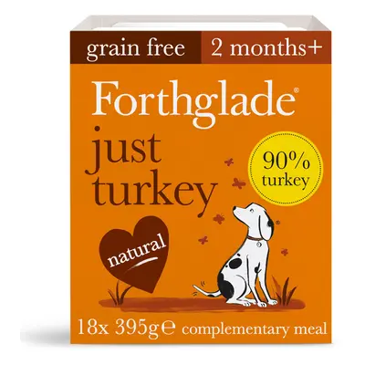 Forthglade Just Grain-Free Natural Wet Dog Food - Just Turkey - 18 x 395g