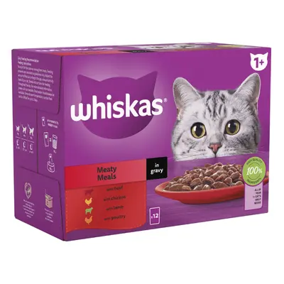 Whiskas 1+ Pouches Mega Pack 96 x 85g - Classic Meals in Gravy