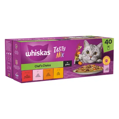 Whiskas 1+ Tasty Mix Chef's Choice in Gravy - 40 x 85g