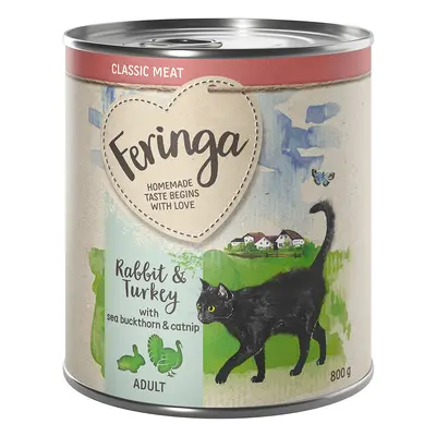 24 x 800g Feringa Classic Meat Menu Wet Cat Food - Special Price! * - Rabbit & Turkey (24 x 800g