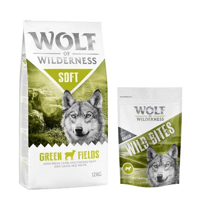 12kg Wolf of Wilderness Dry Dog Food + 180g Snacks Free! * - Soft “Green Fields” - Lamb (12kg) +