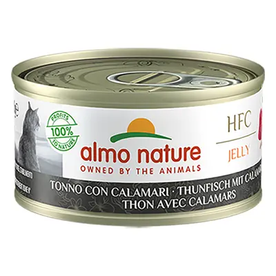 Almo Nature HFC Natural Cans for Cats 6 x 70g - Tuna with Calamari - in Jelly