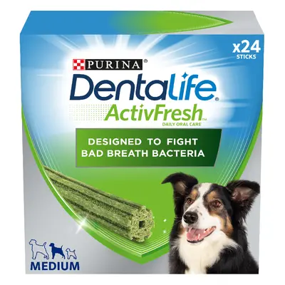 Purina Dentalife ActivFresh Daily Dental Care Snacks for Medium Breed Dogs - 48 Sticks