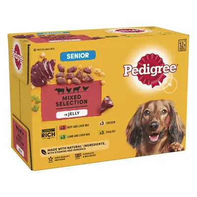 Pedigree Senior Pouch in Jelly Multipack - 12 x 100g