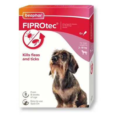 Beaphar FIPROtec® Flea & Tick Spot-On for Dogs - S (2-10kg) - 6 pipettes