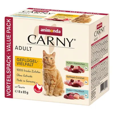 Animonda Carny Pouch Multipack - Poultry Selection 8 x 85 g (3 Varieties)