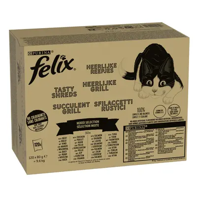 Felix Tasty Shreds Mega Pack 120 x 80g - Mixed Selection