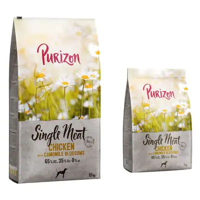 14kg Purizon Dry Dog Food - 12kg + 2kg Free! * - Single Meat Adult - Grain-Free Chicken with Cam