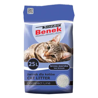 Super Benek Compact Sea Breeze Scented Cat Litter - 25l (approx. 20kg)