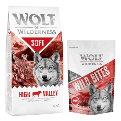 12kg Wolf of Wilderness Dry Dog Food + 180g Snacks Free! * - Soft "High Valley" - Beef (12kg) + 