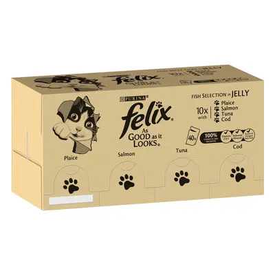 Felix As Good As It Looks Mega Pack 120 x 100g - Tuna, Salmon, Cod & Plaice