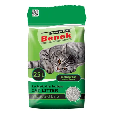 Super Benek Green Forest Cat Litter - 25l (approx. 20kg)