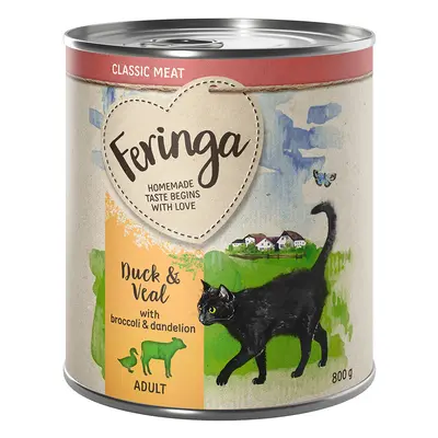 24 x 800g Feringa Classic Meat Menu Wet Cat Food - Special Price! * - Duck & Veal (24 x 800g)