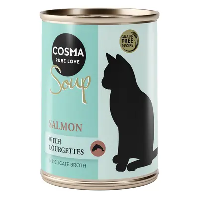 24 x 100g Cosma Soup Wet Cat Food - 20 + 4 Free! * - Salmon with Courgettes (24 x 100g)