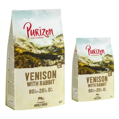 14kg Purizon Dry Dog Food - 12kg + 2kg Free! * - Original Venison with Rabbit Adult – Grain-free