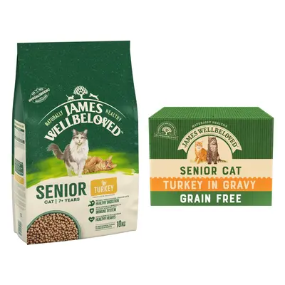 James Wellbeloved Dry Cat Food+James Wellbeloved Wet Cat Food-Bundle Price!* - Senior 7+ Turkey 