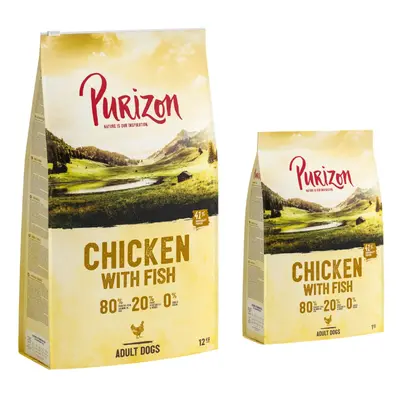 14kg Purizon Dry Dog Food - 12kg + 2kg Free! * - Original Chicken with Fish Adult – Grain-free (