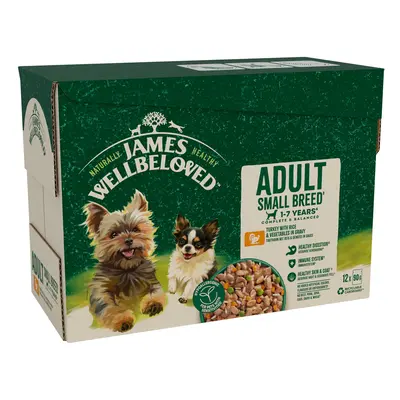 James Wellbeloved Adult Small Dog Hypoallergenic Pouches - Turkey in Gravy - 12 x 90g