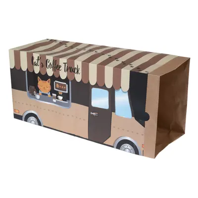 TIAKI Paper Tunnel Coffee Truck for Cats - 60 x 22 x 27cm (L x W x H)