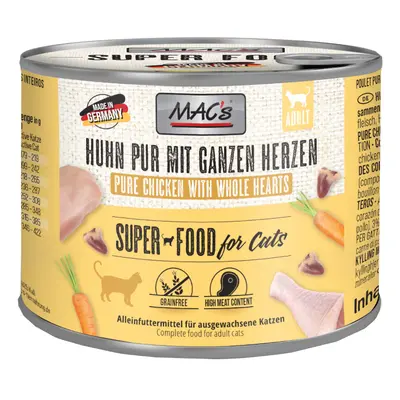 MAC's Cat 6 x 200g - Pure Chicken with Whole Poultry Hearts