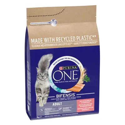 4 x 2.8kg/3kg Purina ONE Dry Cat Food - 20% Off! * - Adult Salmon & Whole Grains (4 x 3kg)