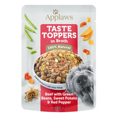 Applaws Taste Toppers in Broth 12 x 85g - Beef with Green Beans, Sweet Potato & Red Pepper