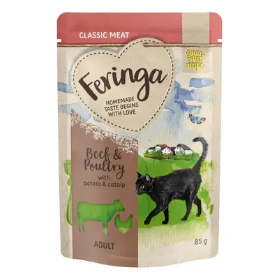 12 x 85g Feringa Classic Meat Menu Wet Cat Food - £5 Off! * - Beef & Poultry with Potato (12 x 8