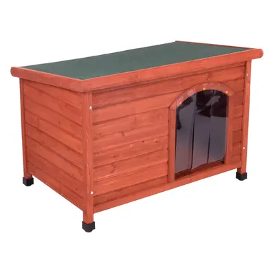 Woody Flat-Roofed Dog Kennel - Size M: 104 x 66 x 70 / 62 cm (L x W x H)