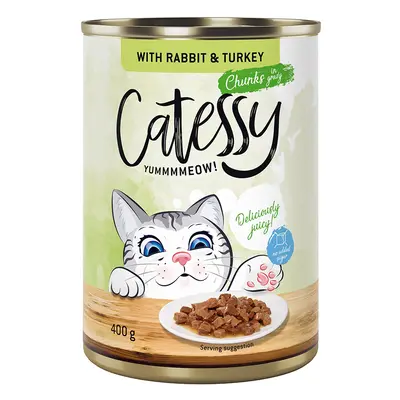 Catessy Chunks in Gravy or Jelly 12 x 400g - Rabbit & Turkey in Gravy