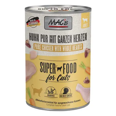 MAC's Cat 6 x 400g - Pure Chicken with Whole Poultry Hearts