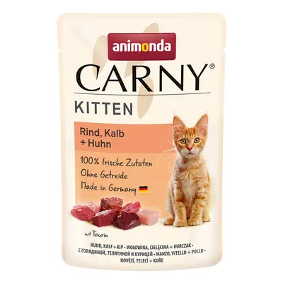 Animonda Carny Kitten Pouch 12 x 85g - Beef, Veal & Chicken