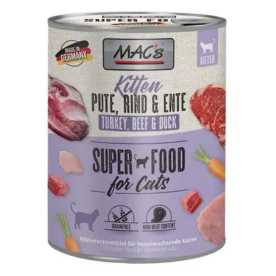 MAC's Cat 6 x 800g - Kitten (Turkey, Beef, Duck)