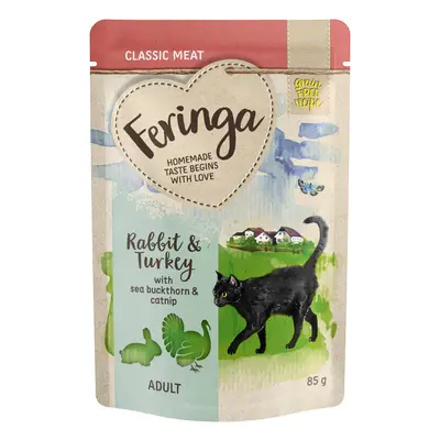 12 x 85g Feringa Classic Meat Menu Wet Cat Food - £5 Off! * - Rabbit & Turkey with Sea Buckthorn