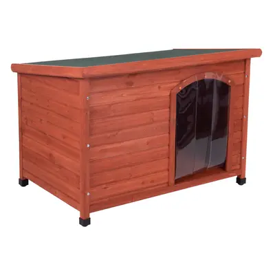 Woody Flat-Roofed Dog Kennel - Size L: 116 x 79 x 82 / 72 cm (L x W x H)