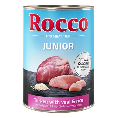 Rocco Junior Saver Pack 24 x 400g - Turkey with Veal Hearts & Rice