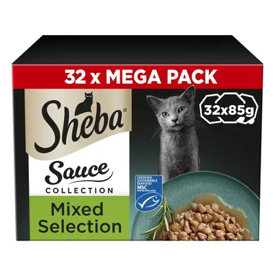 Sheba Sauce Collection Trays - Saver Pack: Mixed Selection in Gravy (64 x 85g)