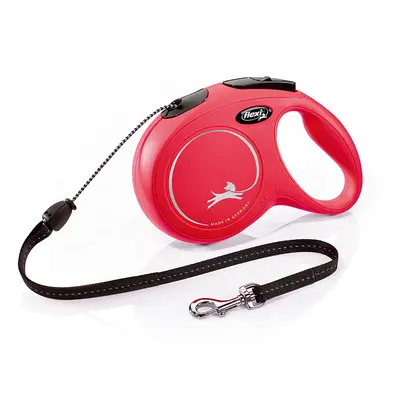 Flexi Dog Leads - New Classic Rope Leash Red (Size M: 8m, up to 20kg)