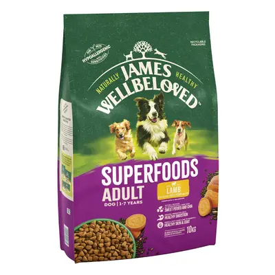 James Wellbeloved Adult Hypoallergenic Superfoods - Lamb with Potato & Chia - Economy Pack: 2 x 