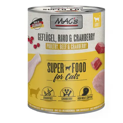 MAC's Cat 6 x 800g - Poultry, Beef & Cranberry