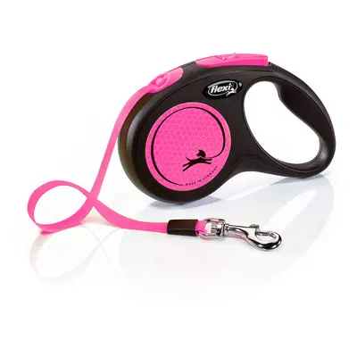 Flexi New Neon webbing leash pink, 5 m - S: up to 15 kg