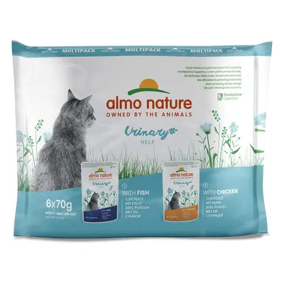 6 x 70g Almo Nature Holistic Urinary Help Pouches 5 + 1 Free! * - Mixed Pack: 2 Varieties (6 x 7