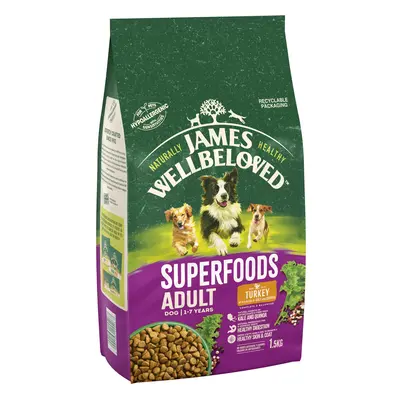 James Wellbeloved Adult Hypoallergenic Superfoods - Turkey with Kale & Quinoa - 1.5kg