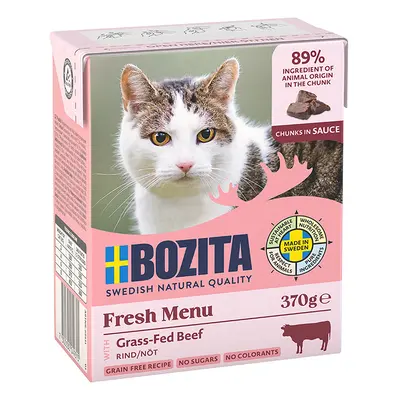 12 x 370g Bozita Tetra Wet Cat Food - 20% Off! * - Beef Chunks in Sauce (12 x 370g)