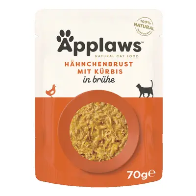 Applaws Adult Cat Pouches in Broth 12 x 70g - Chicken with Pumpkin