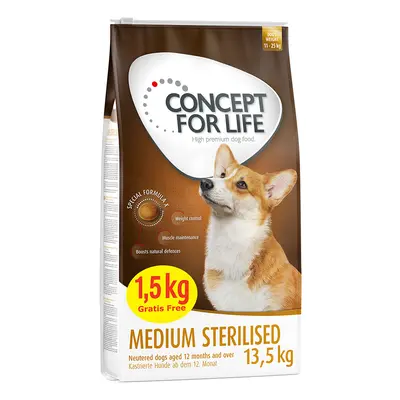 13.5kg Concept for Life Dry Dog Food - 12kg + 1.5kg Free! * - Medium Sterilised (13.5kg)