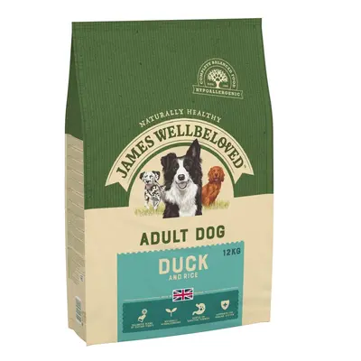 20kg/24kg James Wellbeloved Hypoallergenic Dry Dog Food - Adult Duck & Rice (24kg)