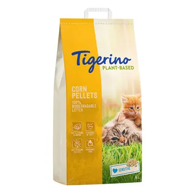 Tigerino Plant-Based Litter Corn Pellets - Sensitive (Unscented) - Economy Pack: 2 x 14l