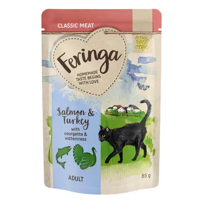 12 x 85g Feringa Classic Meat Menu Wet Cat Food - £5 Off! * - Salmon & Turkey with Courgette (12