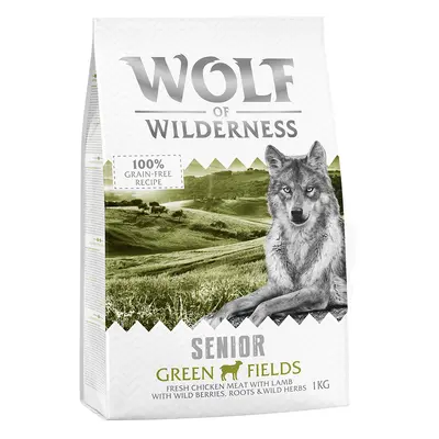 2 x 1kg Wolf of Wilderness Dry Dog Food - Try Now! - Senior "Green Fields" Lamb - Grain-Free (2 